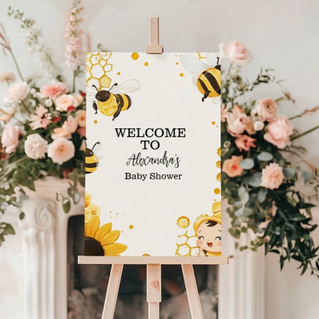Mama to Bee Wildflower Honeybee Mommy Baby Shower Foam Board (Creator Uploaded)