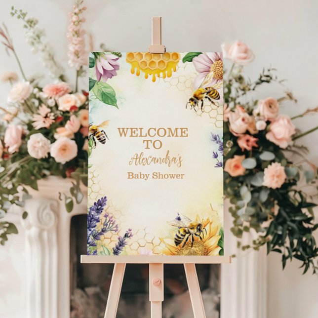 Mama to Bee Wildflower Honeybee Mommy Baby Shower Foam Board (Creator Uploaded)