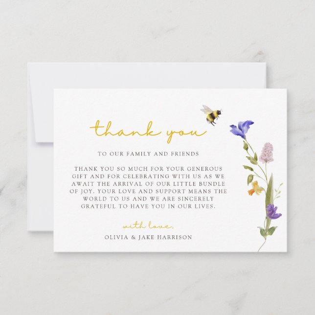 Mama to Bee Wildflower Thank You Card (Front)