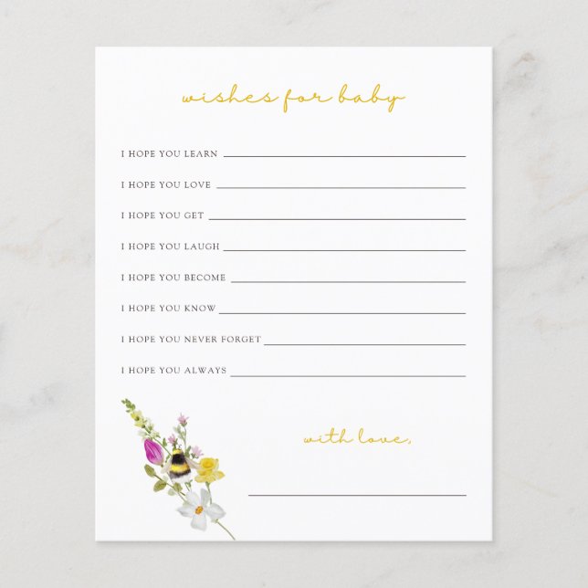 Mama to Bee Wishes for Baby Card (Front)