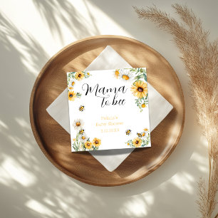 Mama to Bee Yellow flowers Bumblebee Baby Shower Napkins