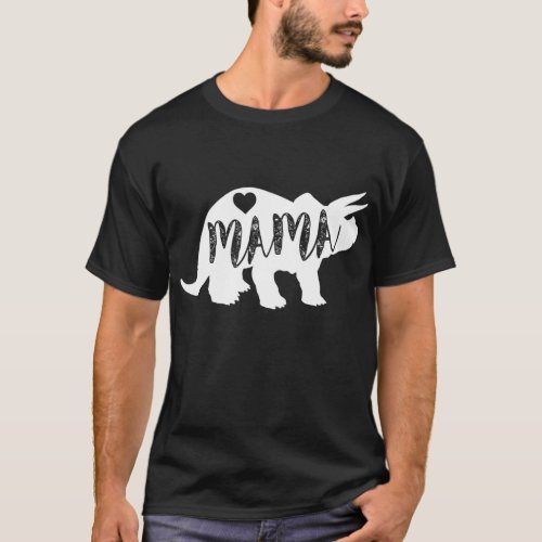 Mama Triceratops Dinosaur Funny Gift For Mother Da T_Shirt