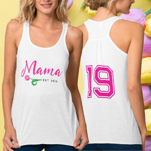 Mama tulip date and number T-Shirt Tank Top