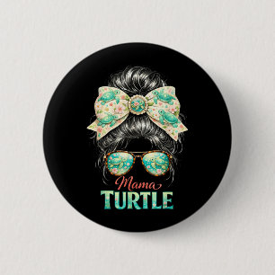 Mama Turtle Shirt Sea Life Summer Ocean Mom Gift Button