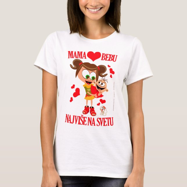 Mama Voli Bebu (Mommy Loves Baby) White 01 T-Shirt (Front)