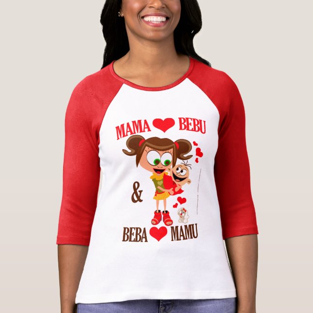 Mama Voli Bebu (Mommy Loves Baby) white 02 T-Shirt (Front)