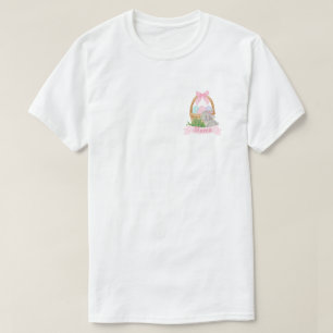 Mama Watercolor Pocket Pink Easter Basket T-Shirt