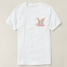 Mama Watercolor Pocket Pink Easter Bunny 