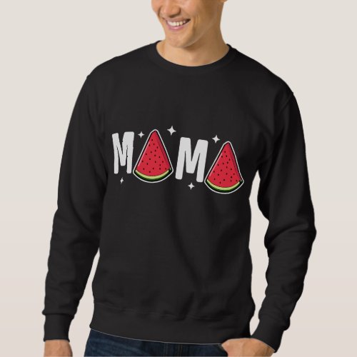 Mama Watermelon Summer Fruit Watermelon Slice Moth Sweatshirt