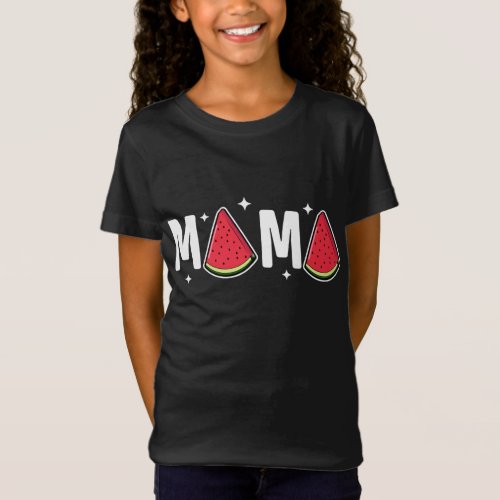 Mama Watermelon Summer Fruit Watermelon Slice Moth T_Shirt