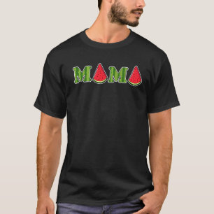 Mama Watermelon Summer Fruit Watermelon Slice Moth T-Shirt