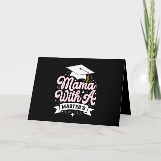 Mama With A Master’s Degree Graduation Mom Thank You Card (Front)
