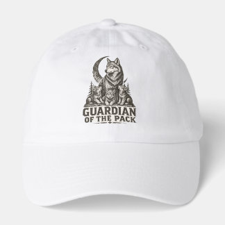Mama Wolf and Pups Forest Moon Nature Graphic Hat