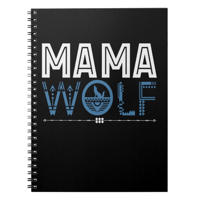 Mama Wolf Native American Art Mother Notebook (Front)