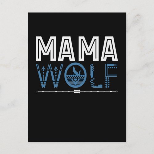 Mama Wolf Native American Art Mother Postcard