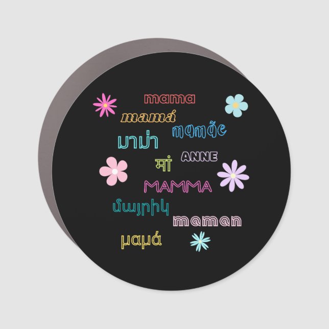 Mama Word in Different Languages International   Car Magnet (Front)