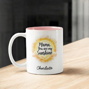 Mama You Are My Sunshine Cute Mother’s Day Two-Tone Coffee Mug
