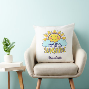 Mama, You Are My Sunshine Cute Mother's Day Throw Pillow