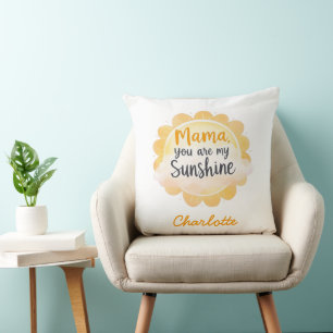 Mama You Are My Sunshine Cute Mother's Day Throw Pillow