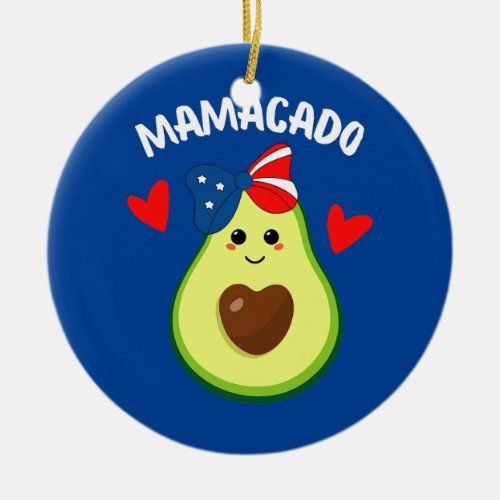 Mamacado Avocado Pregnant Mom Pregnancy Avo  Ceramic Ornament