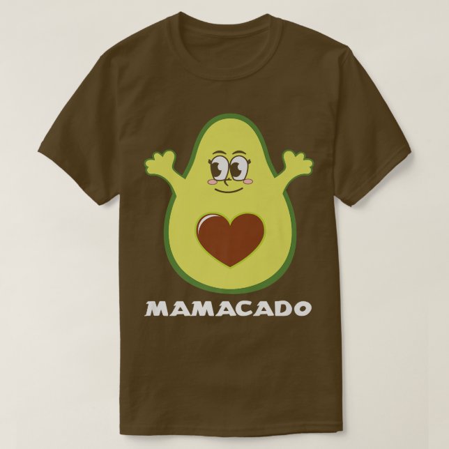 Mamacado Funny Avocado Mama Mother Mom Pun Matchin T-Shirt (Design Front)