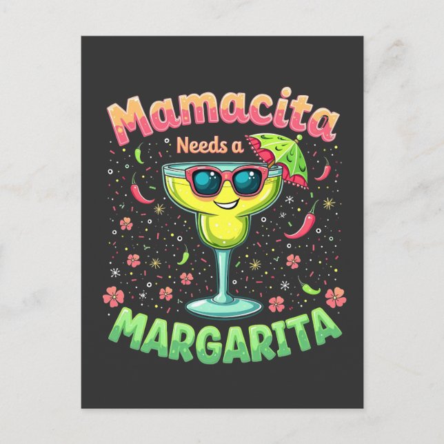 Mamacita Needs a Margarita  Cinco De Mayo Party Invitation Postcard (Front)