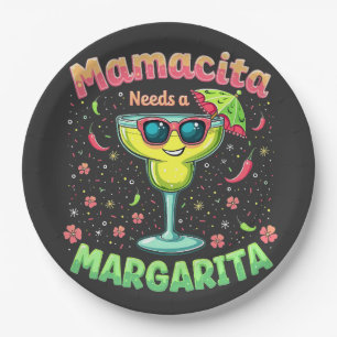 Mamacita Needs a Margarita  Cinco De Mayo Party Paper Plates
