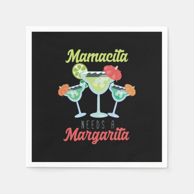 Mamacita Needs A Margarita Mexico Mexican Cocktail Napkins (Front)