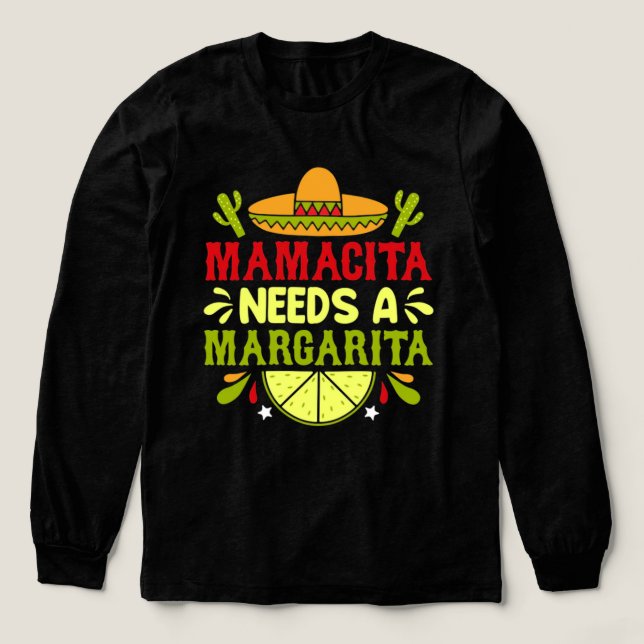 mamacita-needs-margarita-cinco-de-mayo-typography- Tri-Blend shirt (Design Front)