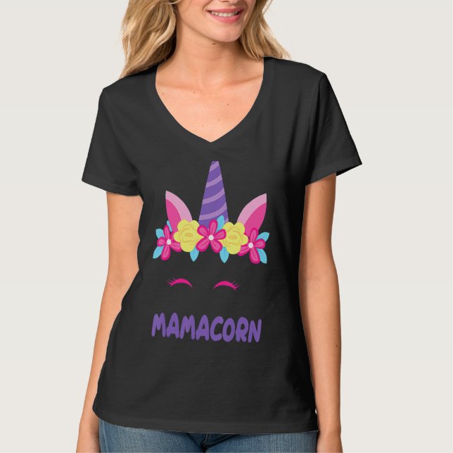 Mamacorn Adorable Unicorn Mom Magical Mother's Day T-Shirt (Front)