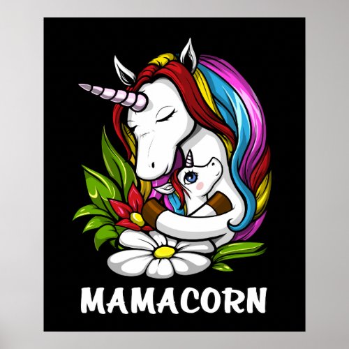 Mamacorn Mom Magical Unicorn Mother Womens Poster