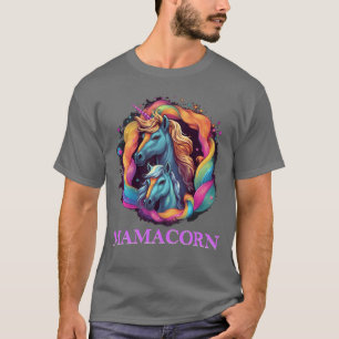 Mamacorn Pregnant Unicorn Mother Daughter Women fu T-Shirt