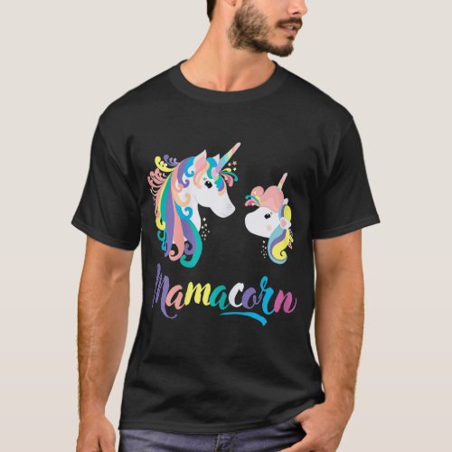 Mamacorn Unicorn Face Mothers Day Mom  Daughter T_Shirt