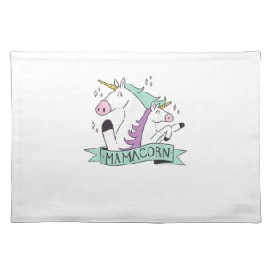 Mamacorn Unicorn Mama Maternity Family Mother's Da Cloth Placemat