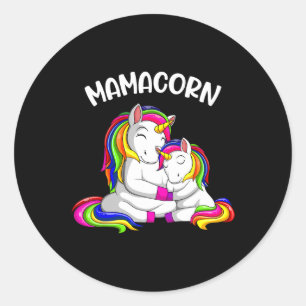 Mamacorn Unicorn Mom Mommy Mother´s Day Women Classic Round Sticker