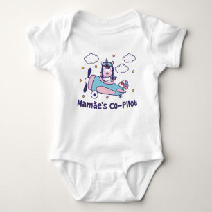 Mamãe's Co-Pilot - Unicorn Airplane Baby Bodysuit