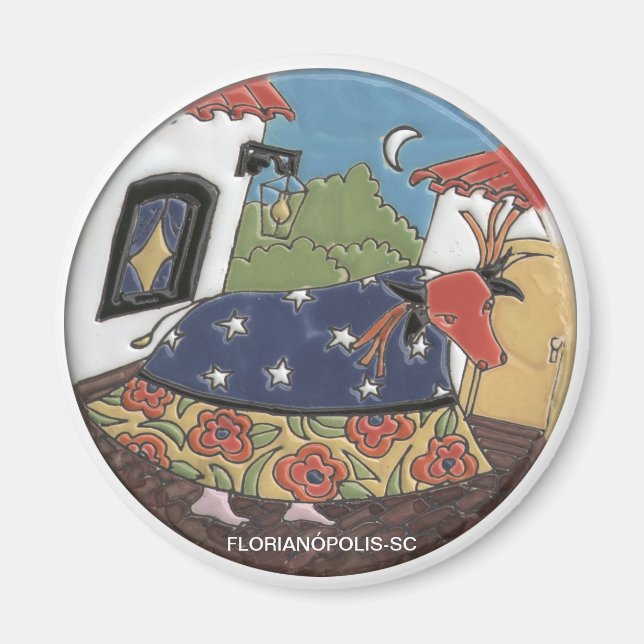 Maman Boi round magnet (Front)