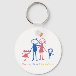 Maman, Papa & les enfants Keychain