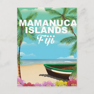 Mamanuca Islands, Fiji vintage vacation poster Postcard