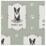 Mama's Boy Boston Terrier (black) - Cute Dog Fabric
