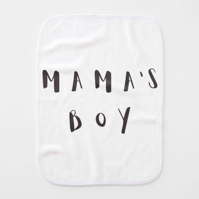 Mama's Boy - Cute Quote Baby Burp Cloth (Front)