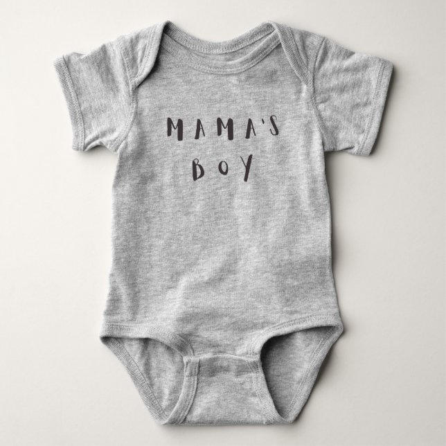 Mama's Boy - Cute Quote Baby Football Bodysuit (Front)