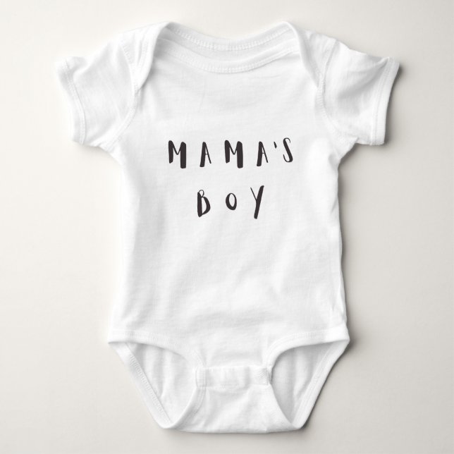 Mama's Boy - Fun Quote Baby Jersey Baby Bodysuit (Front)