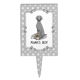 Mama's Boy Weimaraner (gray 1) toys dog mom Cute Cake Topper