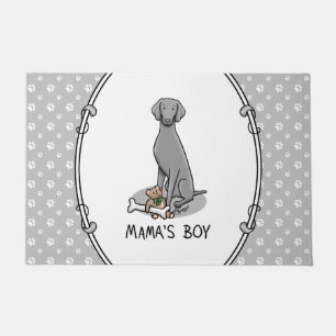 Mama's Boy Weimaraner (gray 1) toys dog mom Cute Doormat