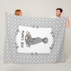Mama's Boy Weimaraner (gray 1) toys dog mom Cute Fleece Blanket