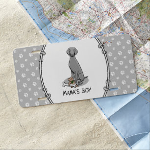 Mama's Boy Weimaraner (gray 1) toys dog mom Cute License Plate