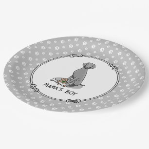 Mama's Boy Weimaraner (gray 1) toys dog mom Cute Paper Plates