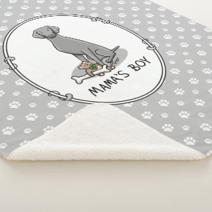 Mama's Boy Weimaraner (gray 1) toys dog mom Cute Sherpa Blanket
