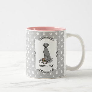 Mama's Boy Weimaraner (gray 1) toys dog mom Cute Two-Tone Coffee Mug